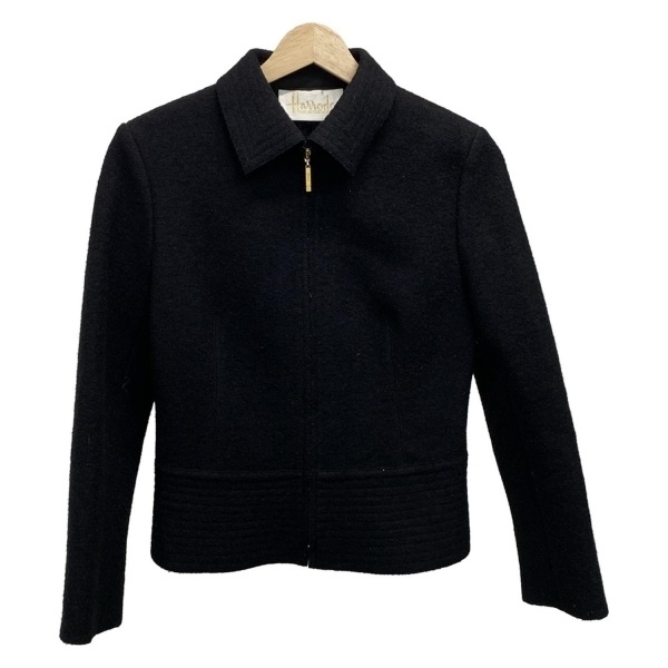 ハロッズ HARRODS ブルゾン サイズ2 M 黒 レディース ジップアップ ジャケット拍卖