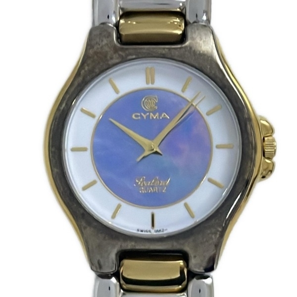 CYMA(シーマ) 腕時計 - M413 メンズ シェル文字盤 ライトブルー×白拍卖