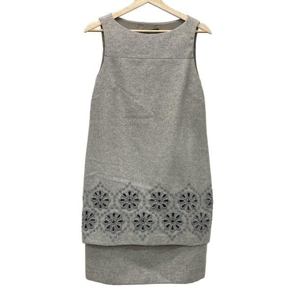 マックスマーラウィークエンド Max MaraWEEKEND サイズJ 38 - ライトグレー×グレー レディース フラワー/春・秋物 ワンピース拍卖