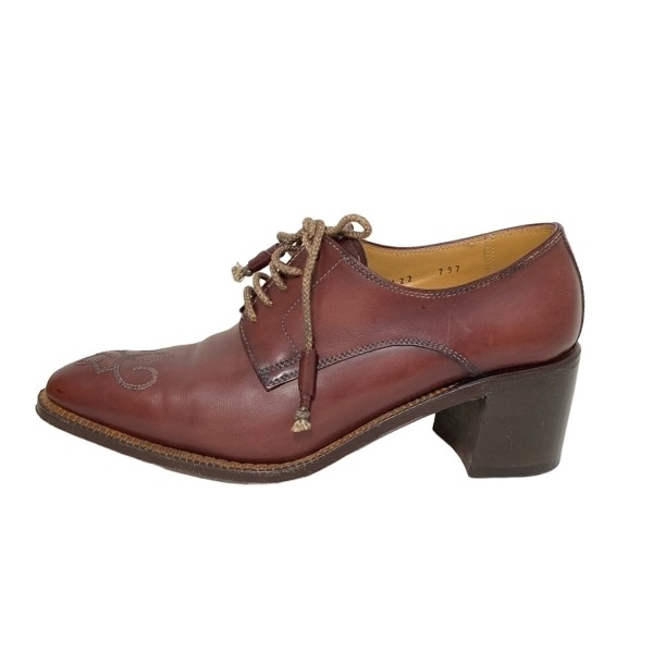 ステファノビ STEFANOBI ブーティ 36 - レザー ダークブラウン レディース 刺繍 靴拍卖