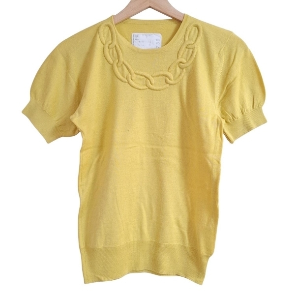 サカイ Sacai 半袖カットソー サイズ2 M 07-00739 - イエロー レディース クルーネック/シルク混 トップス拍卖