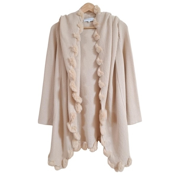 モガ MOGA サイズ2 M - ベージュ レディース 長袖/ニット/ラビットファートリム/春/秋 コート拍卖