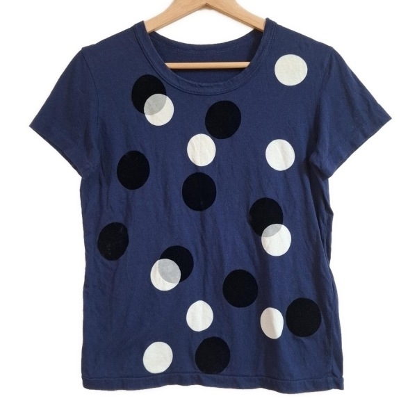ワイズ Y's 半袖Tシャツ サイズ2 M - ネイビー レディース クルーネック/ドット柄 トップス拍卖