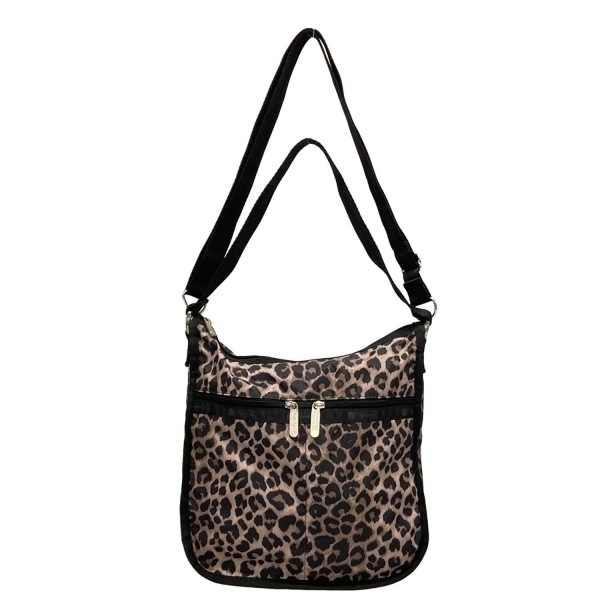 レスポートサック LESPORTSAC ショルダーバッグ - 黒×アイボリー ヒョウ柄/レオパード/2WAY 美品 バッグ拍卖
