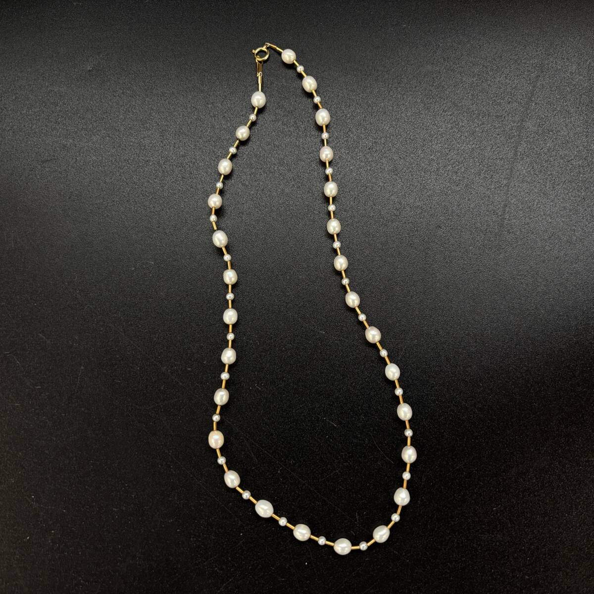 K18 18金 GOLD ゴールド パール 全体約9g 約40cm ネックレス アクセサリー ジュエリー拍卖