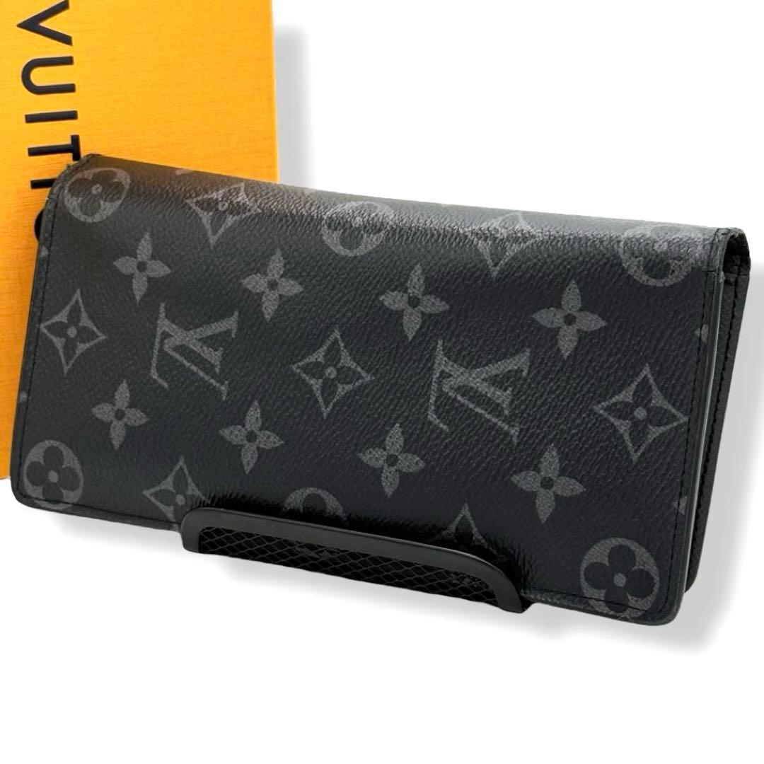 ICチップ ルイヴィトン 長財布 ポルトフォイユ ブラザ エクリプス LOUIS VUITTON M61697 モノグラム メンズ 箱/袋付 db12拍卖