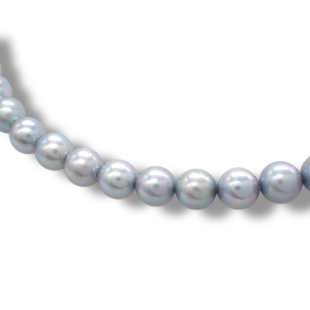タサキ 田崎真珠 TASAKI あこや 真珠 パール 6.5〜7.0mm ネックレス チョーカー SV ブルー シルバー スターリングシルバー 4212拍卖