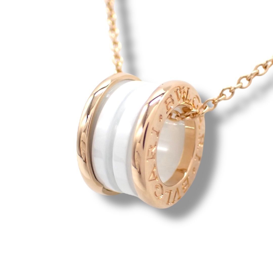 箱 ブルガリ BVLGARI ビーゼロワン B-Zero1 ペンダント ネックレス K18 750 PG RG ピンクゴールド ローズゴールド セラミック 4311拍卖