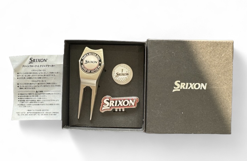 【長期保管品】SRIXON スリクソン グリーンフォーク & クリップマーカー セット (箱付き/ネコポス発送)拍卖