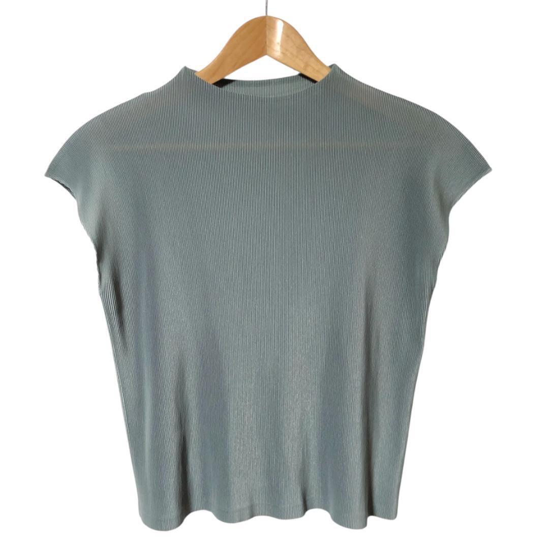 PLEATS PLEASE プリーツプリーズ プリーツ カットソー ボトルネック フレンチスリーブ 3 グレー系 日本製 レディース M1拍卖
