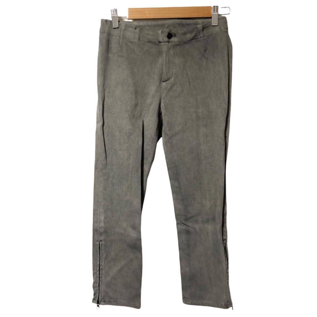 HaaT ISSEY MIYAKE ハート イッセイミヤケ 墨染め クロップドパンツ 裾ジップ ストレッチ 1 グレー レディース M13拍卖