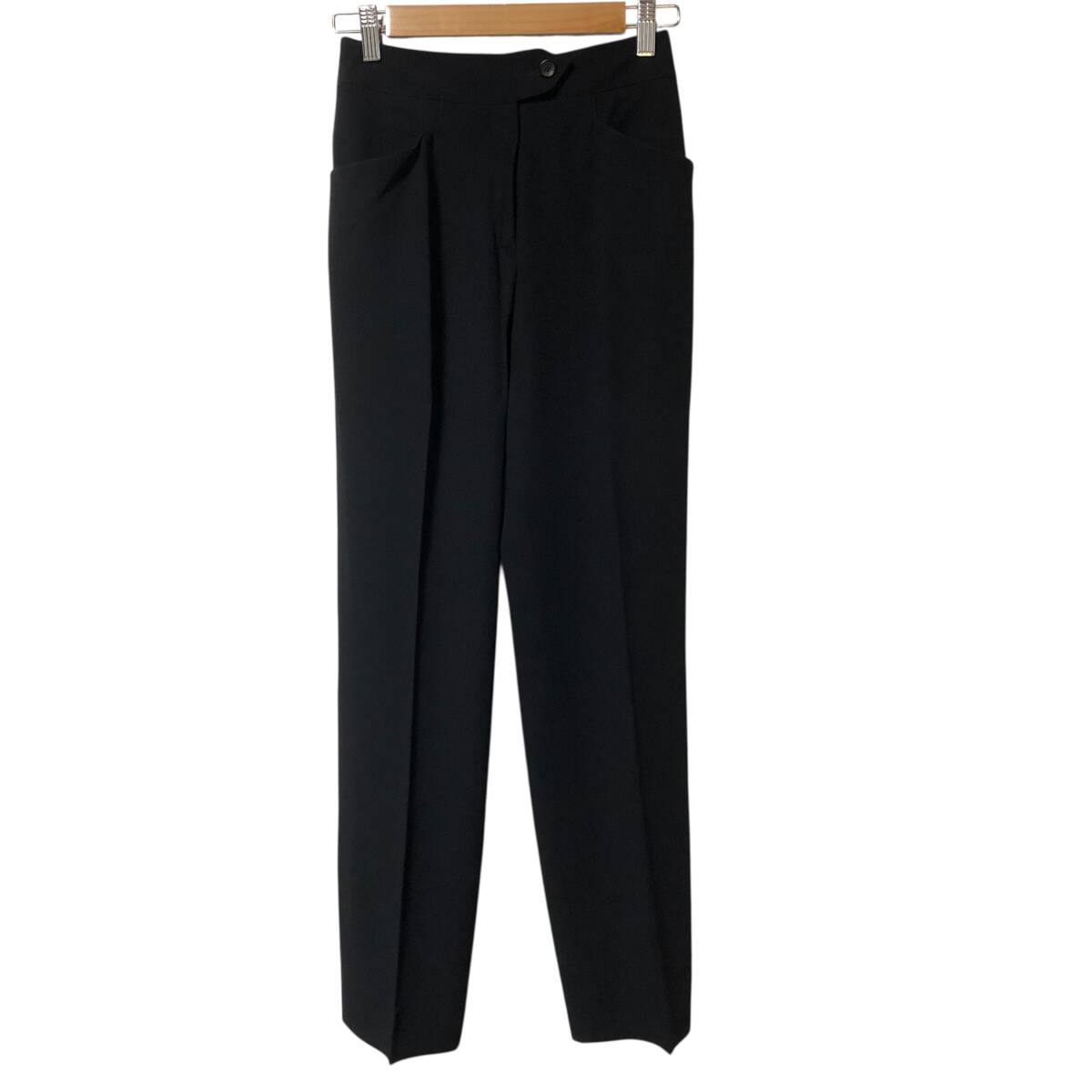 HERMES エルメス スラックス パンツ ウール 36 黒 フランス製 レディース A12拍卖