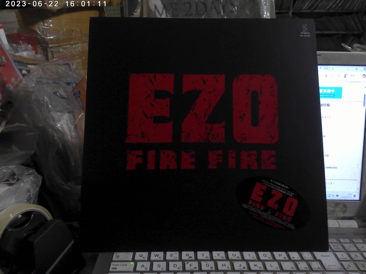 EZO / FIRE FIRE 帯代わりステッカー付LP 美品 FLATBACKER E・Z・O LOUDNESS Anthem Saber Tiger 柴田直人Project 拍卖