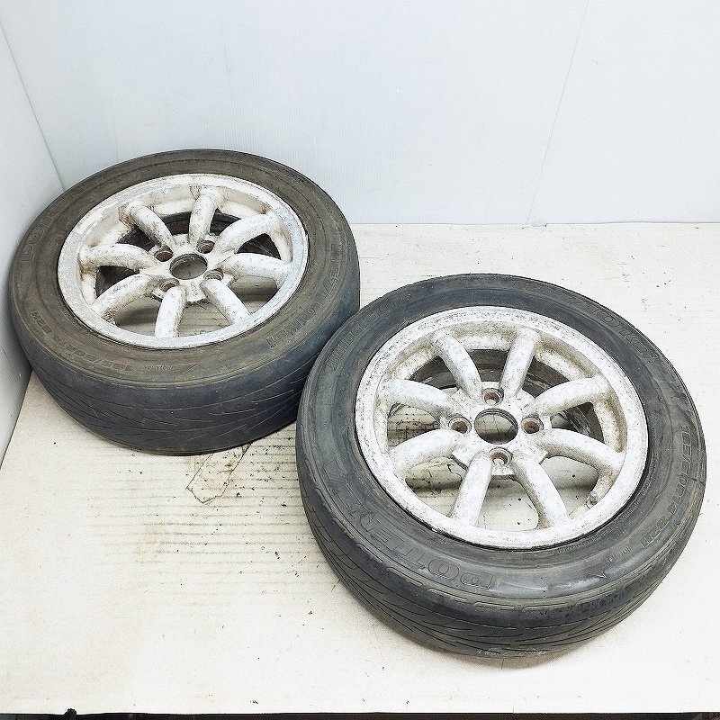 アルミホイール 14×6JJ PCD100 オフセット不明 4H ワタナベ風 2本セット ジャンク拍卖