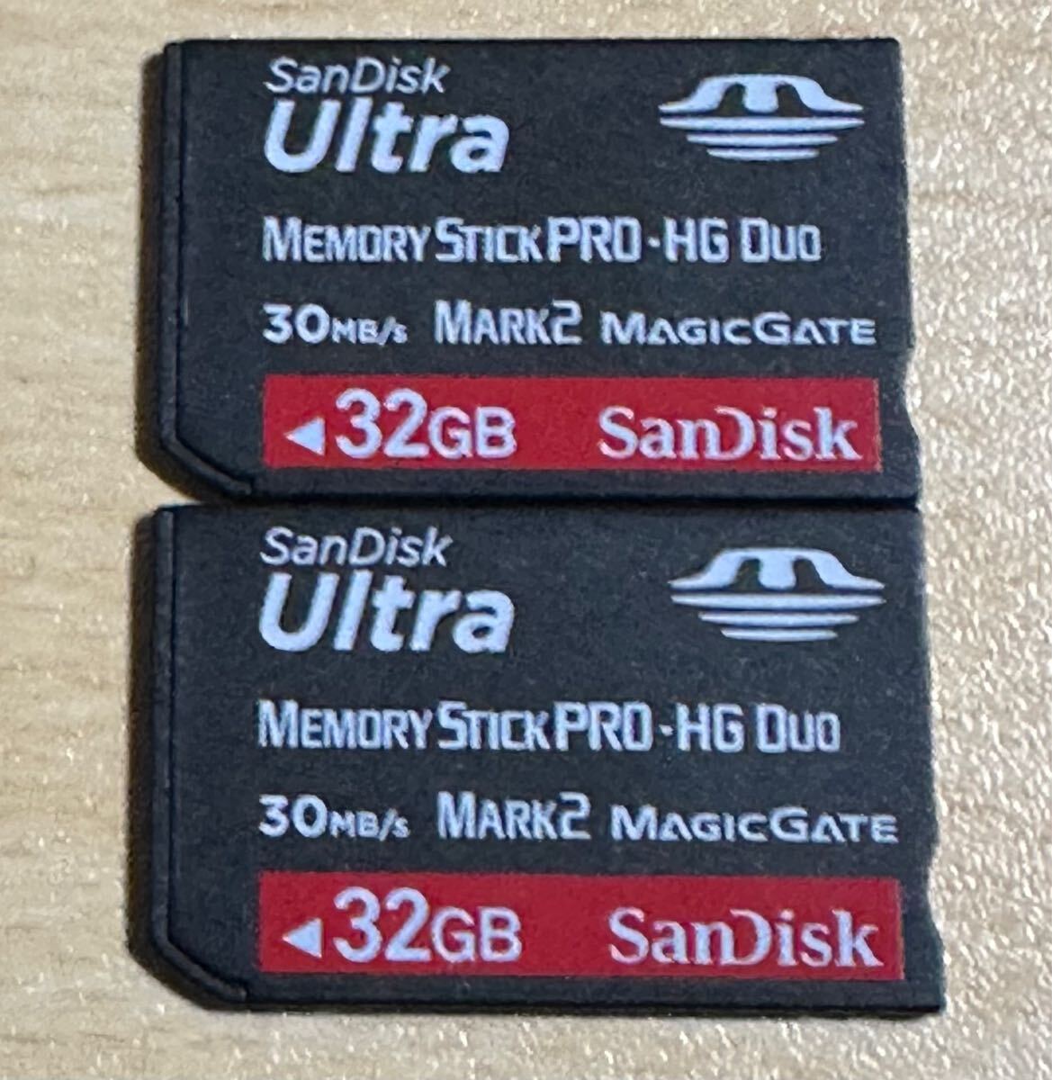 ■動作確認済■ SanDisk メモリースティック PRO-HG Duo HX 32GB 2枚まとめ売りメモリーカード デジカメ PSP memory stick Lexar SONY拍卖