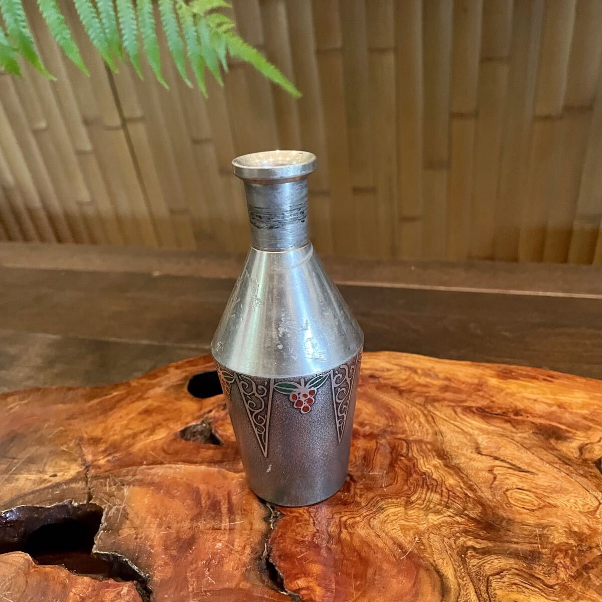 錫器 南天 徳利★古民家 粋 酒器 レトロ アンティーク 風雅 膳 晩酌 風流 風情 数奇 侘び寂び 吉祥 縁起 燗瓶 ビンテージ 伝統 工芸 骨董拍卖