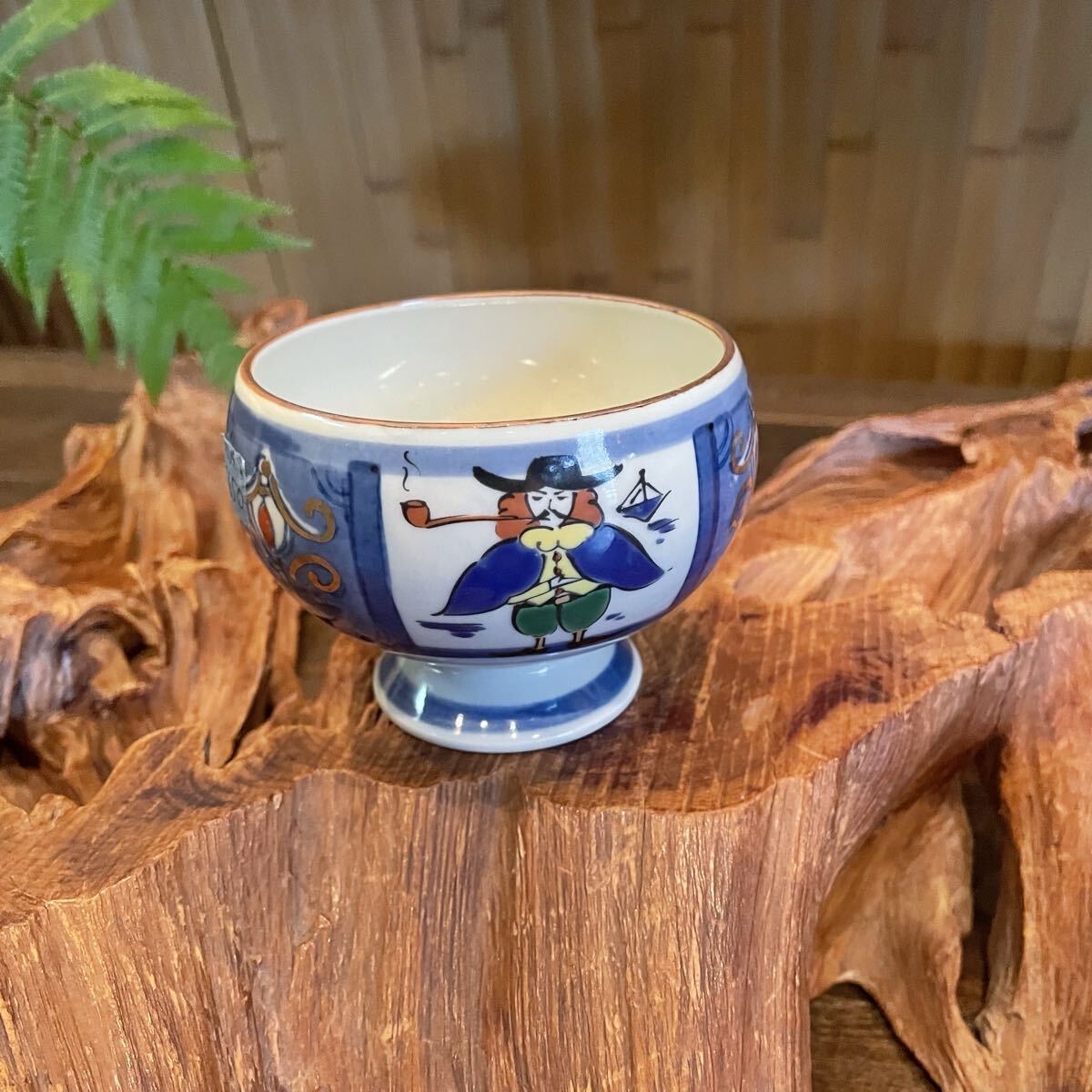 金彩 南蛮船 異人 ゴブレット★盃 杯 酒器 貴婦人 晩酌 ぐい呑 古民家 粋 レトロ 風雅 風流 ガス燈 風情 湘南スタイル 西洋 時代 文明開化拍卖