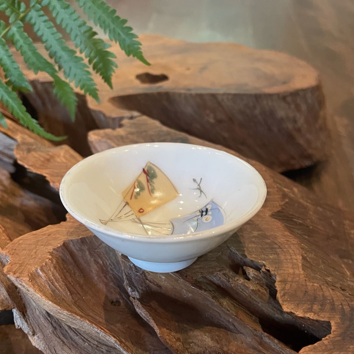 金彩 松竹梅 扇子 猪口★盃 杯 酒器 晩酌 ぐい呑 古民家 粋 レトロ アンティーク 風雅 膳 風流 数奇 傾奇者 吉祥 縁起 ビンテージ 骨董拍卖