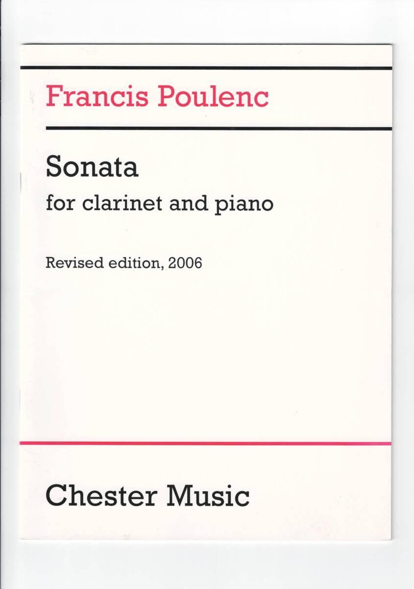 送料無料 楽譜 フランシス・プーランク:クラリネットとピアノのためのソナタ クラリネット&ピアノ拍卖