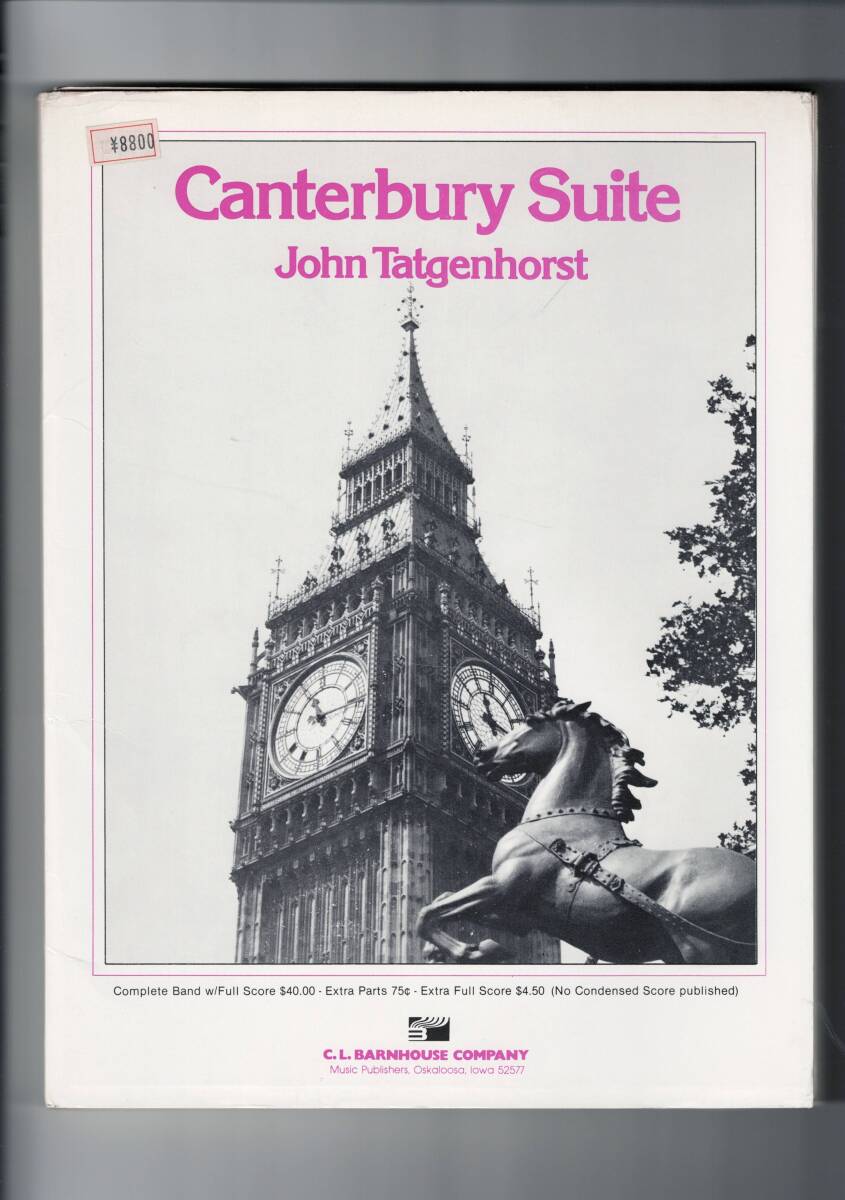 送料無料 吹奏楽楽譜 ジョン・タジェンホースト:カンタベリー組曲 試聴&スコア閲覧可 スコア・パート譜セット拍卖