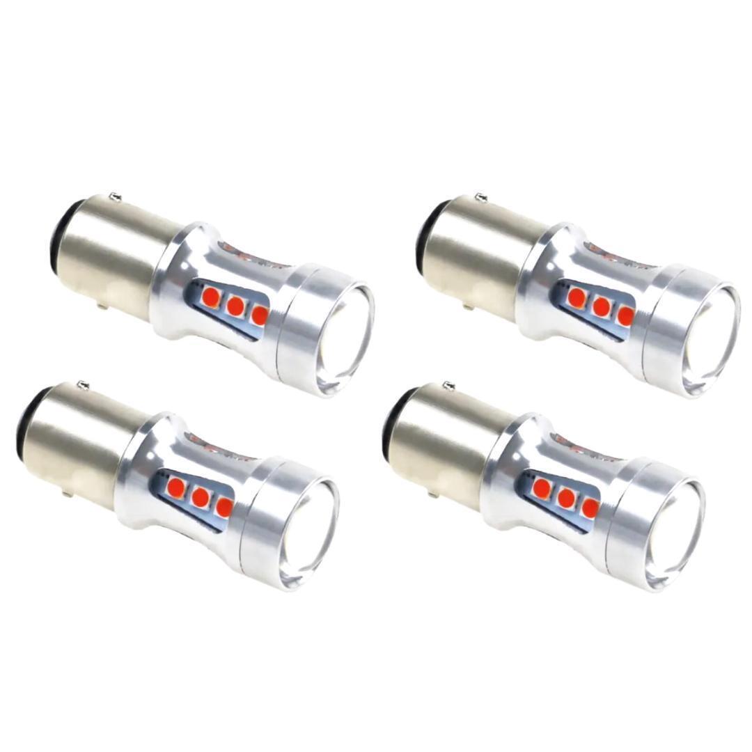 4個 S25 ダブル 180° 1156 BA15S テールランプ ブレーキランプ レッド LED 赤 カスタム 交換 純正互換品 管理G3拍卖