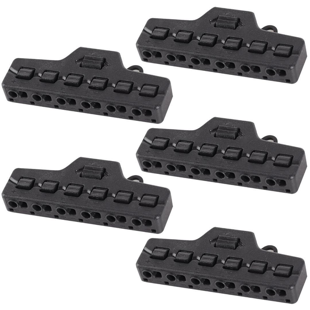 5個 ジオラマ 電源分配ハブ 6ポート LED電飾 鉄道模型 分岐ターミナル スプリッター コネクター 0-42V対応 黒 管理L6拍卖