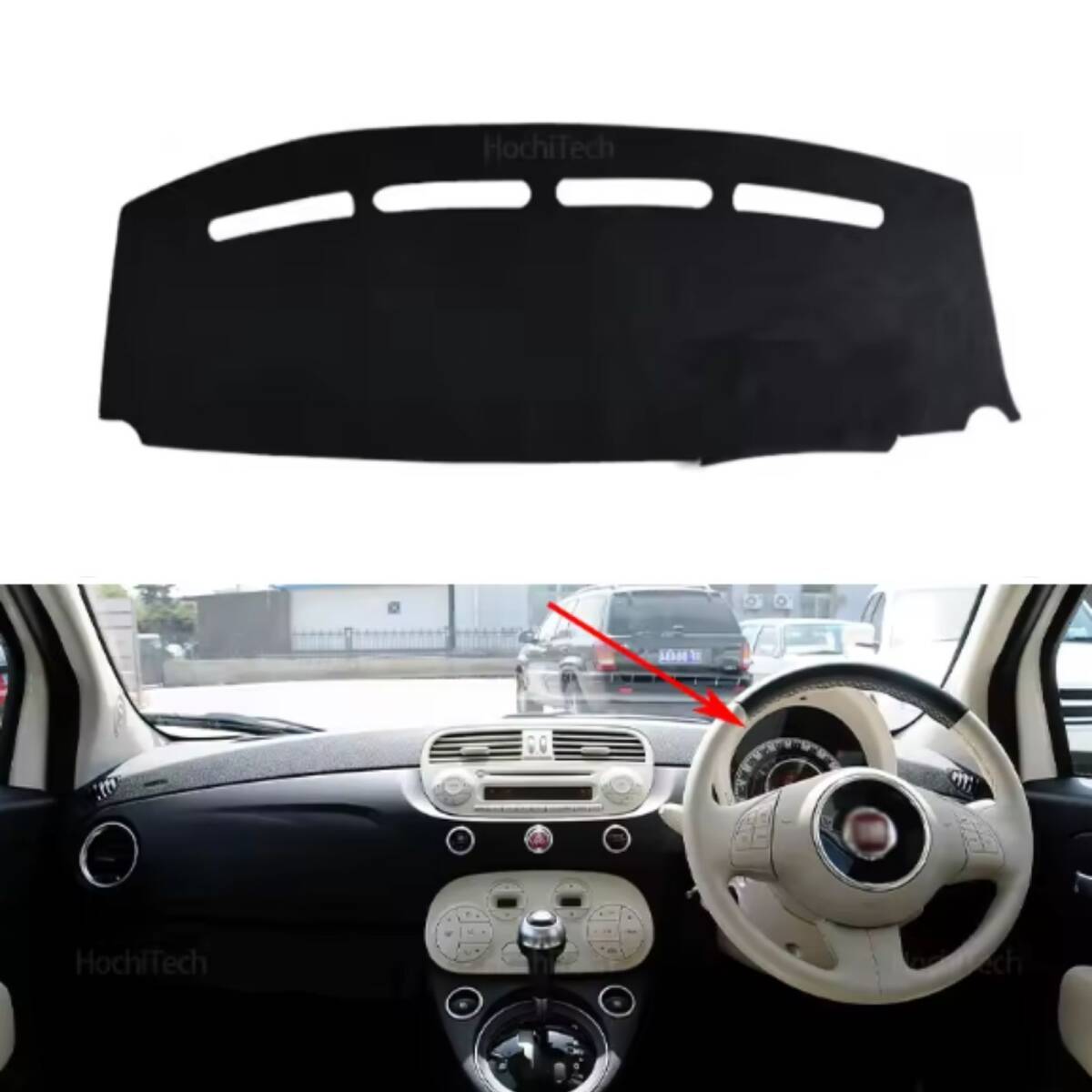 フィアット500 アバルト ダッシュボードマット 右ハンドル用 RHD 映り込み防止 日焼け防止 595 695 管理W1拍卖