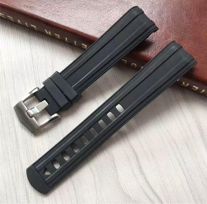 オメガ シーマスター 互換 ラバーベルト 腕時計 交換ベルト 黒 ブラック 20mm 尾錠(ピンバックル)付き 社 外品 管理A4拍卖