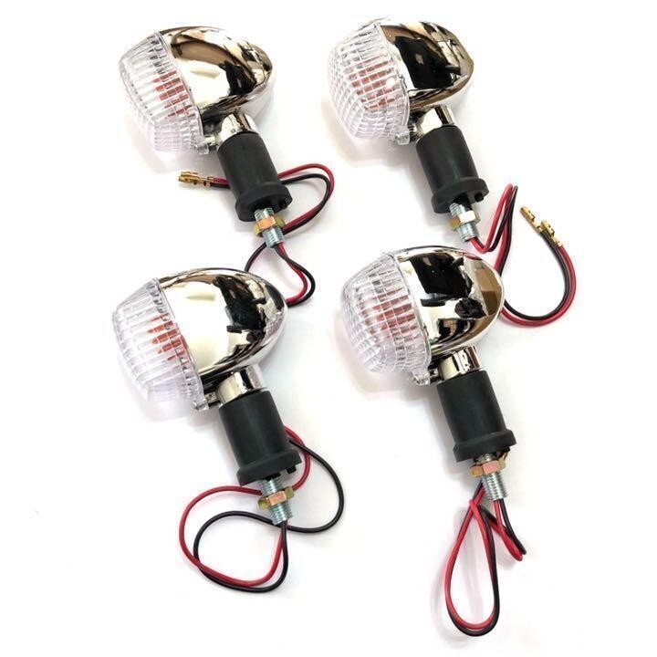 カワサキ ウインカー 4個セット メッキ アンバー エストレヤ バリオス クリア 管理F1拍卖