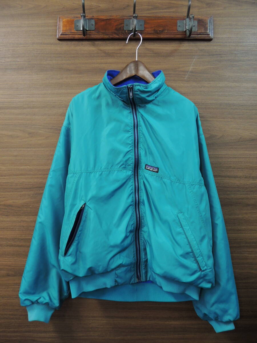 ★ Lサイズ 90S OLD PATAGONIA オールド パタゴニア 42111 F0 1990年 USA製 シェルド シンチラ ジャケット 裏フリース ターコイズ×ブルー拍卖