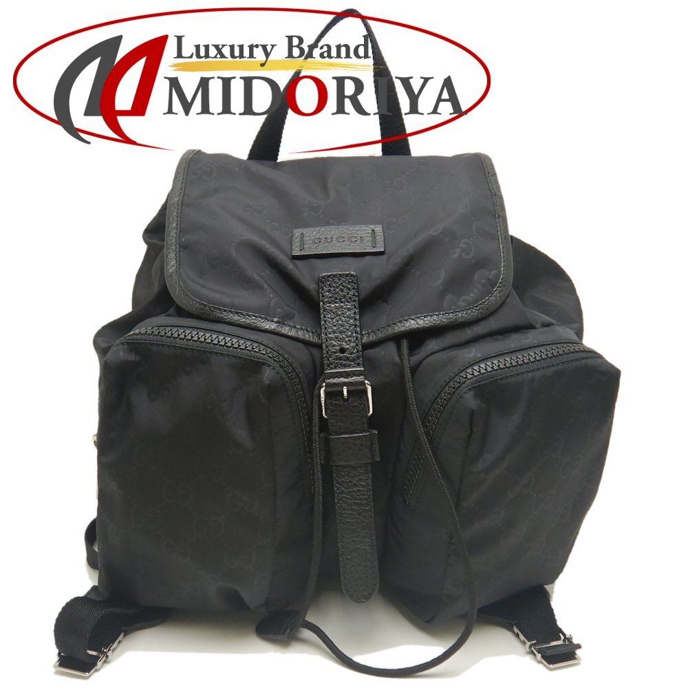 GUCCI グッチ 510343 リュック・バックパック GGナイロン xレザー ブラック アウトレット レディース /253267【中古】拍卖