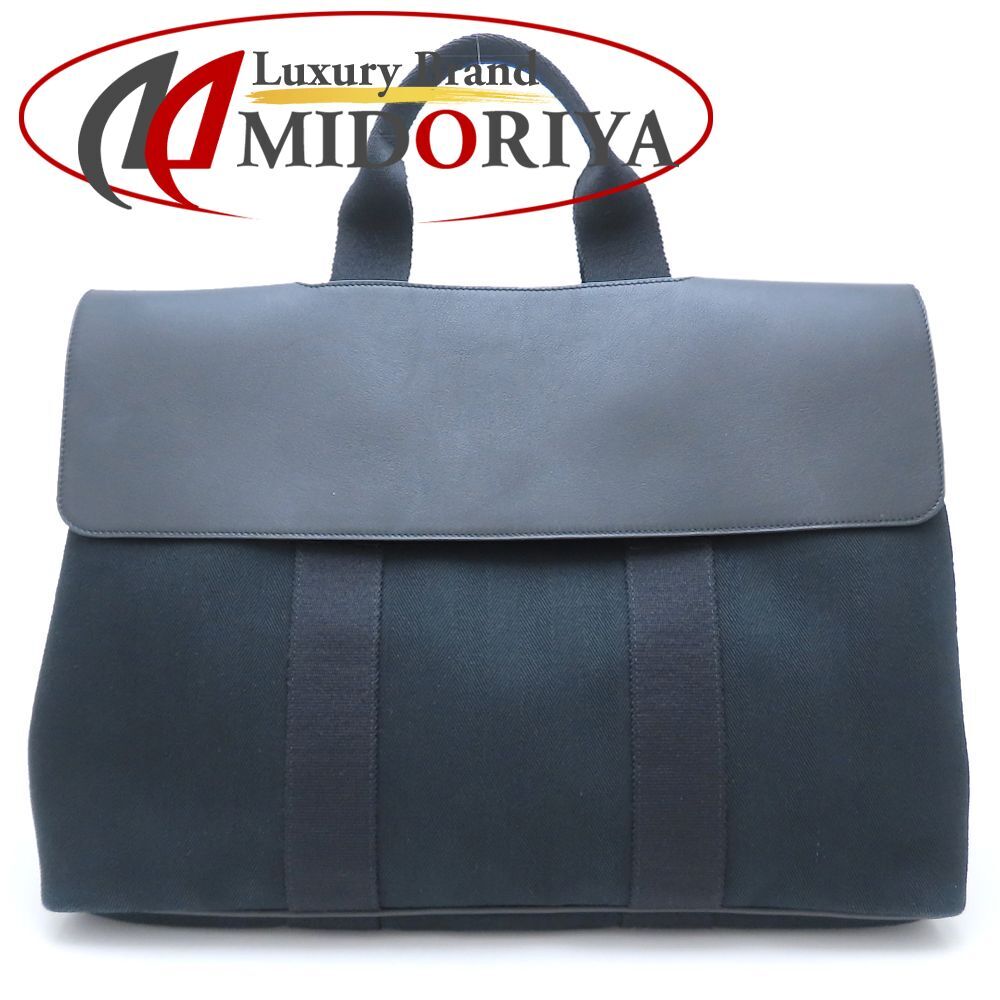HERMES エルメス ヴァルパライソGM ハンドバッグ □M刻印 2009年 レザーxキャンバス ブラック レディース/352844【中古】拍卖