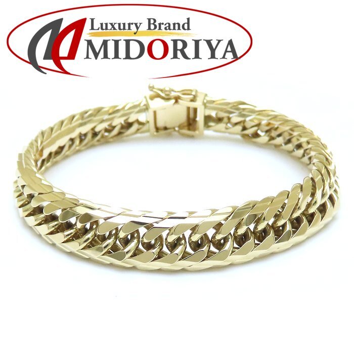 喜平ブレスレット K18YG イエローゴールド メンズ 14面 トリプル 18cm 45.9g/129169【中古】拍卖