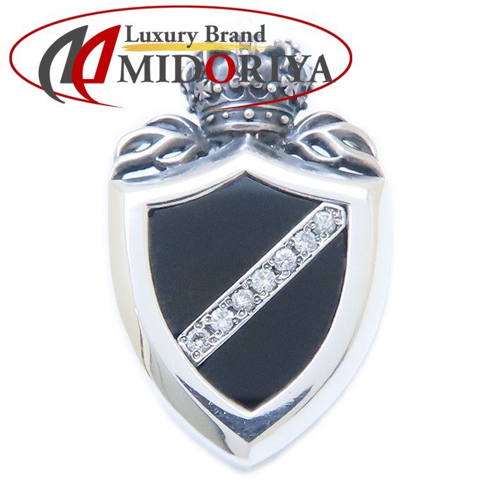 Justin Davis ジャスティンデイビス CROWN SHIELD ペンダントトップ オニキス ダイヤモンド SPJ117 2 シルバー925 メンズ/294381【中古】拍卖