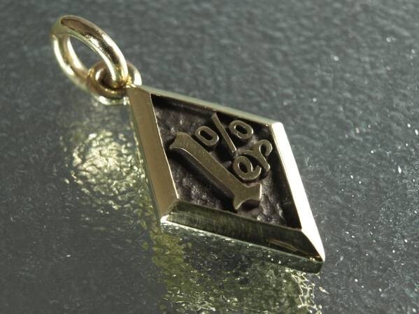 真鍮ブラス★1%er(大)★ワンパーセンター★ペンダント★キーホルダー★ジッパーホルダー拍卖