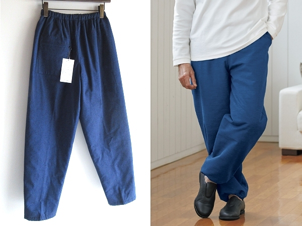 新品 京都近江屋 光延織物 久留米織 中綿/エコダウン入 もんぺパンツ 前ポケットイージーパンツ M 藍色 インディゴ 日本製 男女着用可 6150拍卖