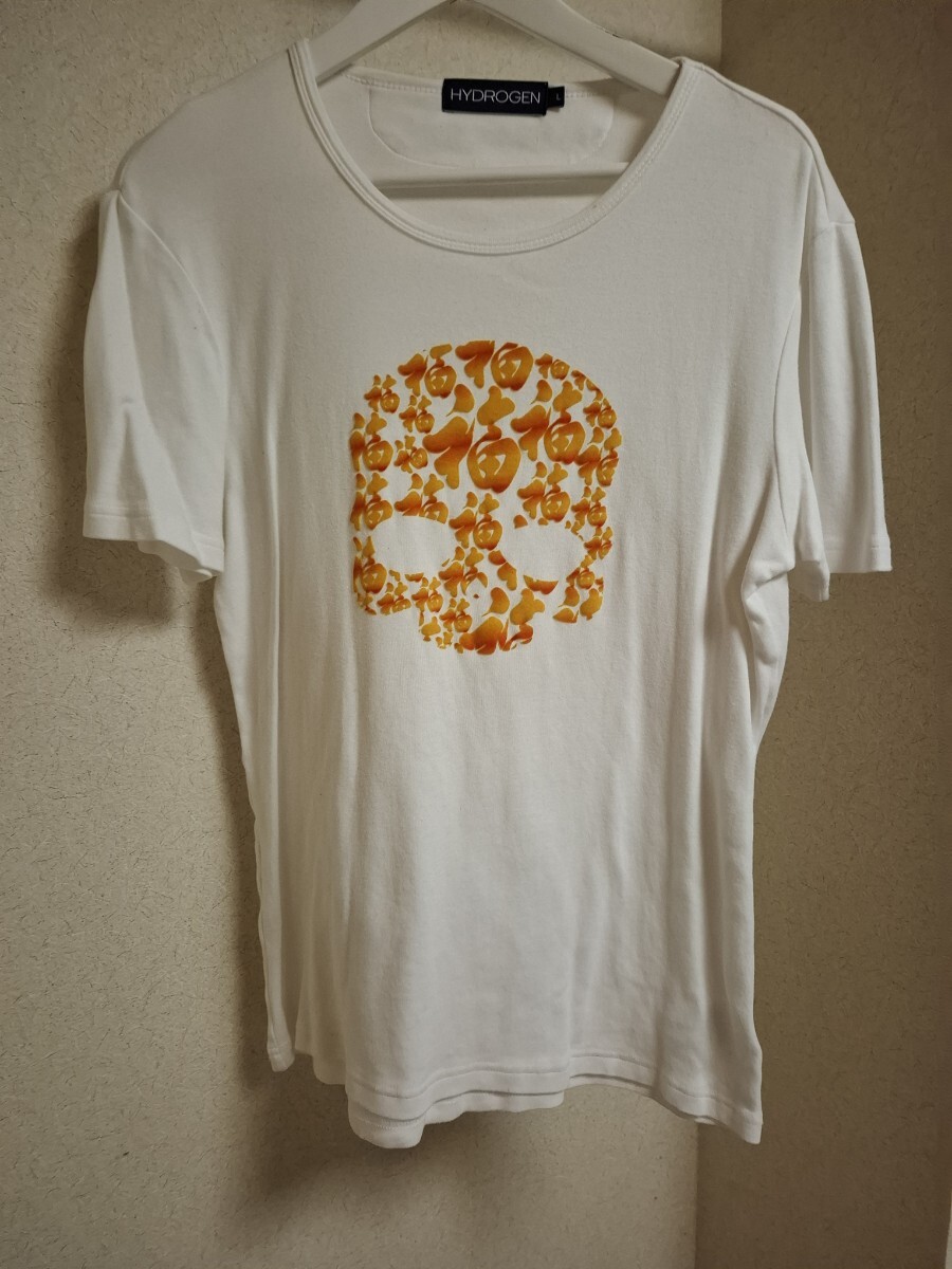 HYDROGEN Tシャツ 白 ホワイトL 半袖めっちゃカッコいいですよ!お買い得です!格安!お役立てくださいませ。拍卖