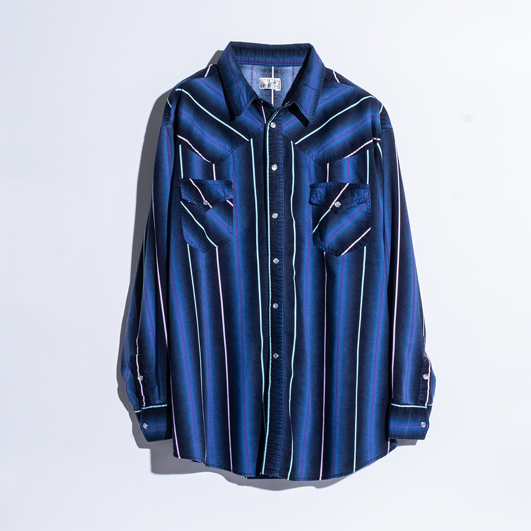 70s 80s USA買付 ウエスタンシャツ 古着 卸 ウエスタン ストライプ 1000円スタート拍卖