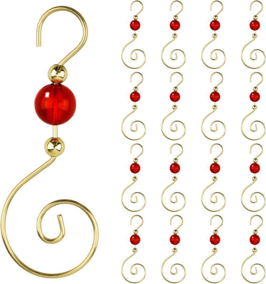 ワイヤーオーナメントフック 30個ゴールドSシェイプドクリスマスツリー拍卖