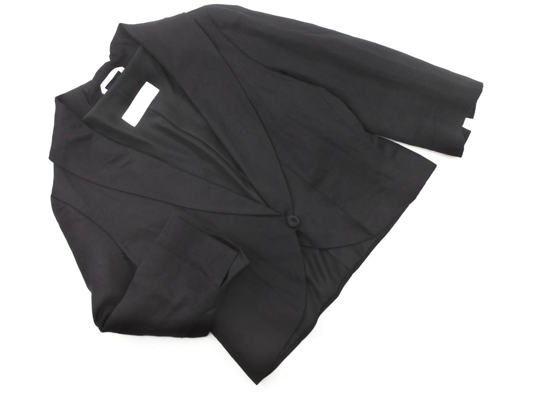 Max Mara マックスマーラ リネン混 ショート テーラード ジャケット size42/黒 ■◇ ☆ fic9 レディース拍卖