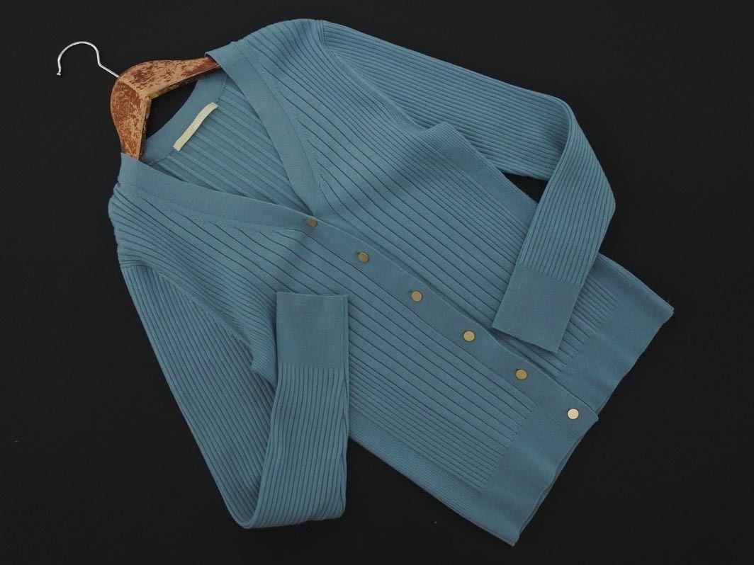 NOLLEY’S ノーリーズ ウール混 ニット カーディガン size36/青 ◇■ ☆ fja1 レディース拍卖