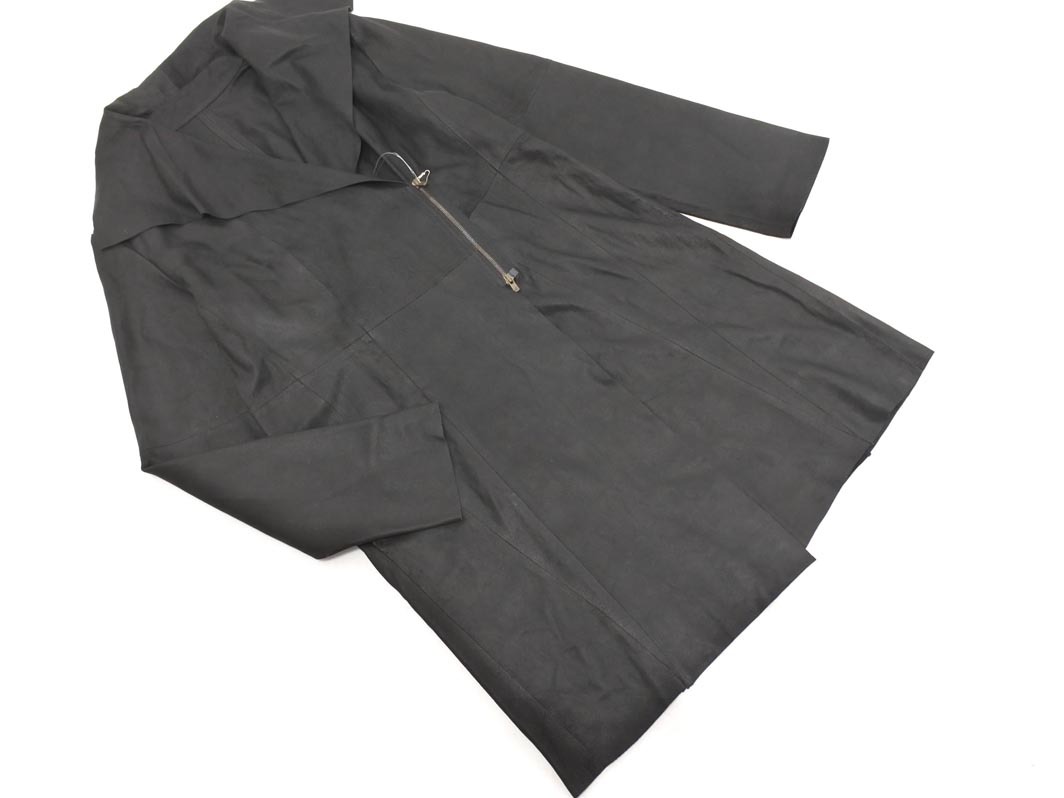 新品 BASILE28 バジーレ28 レザー 羊革 ジップアップ コート size42/黒 ◇■◎ ☆ fja2 レディース拍卖