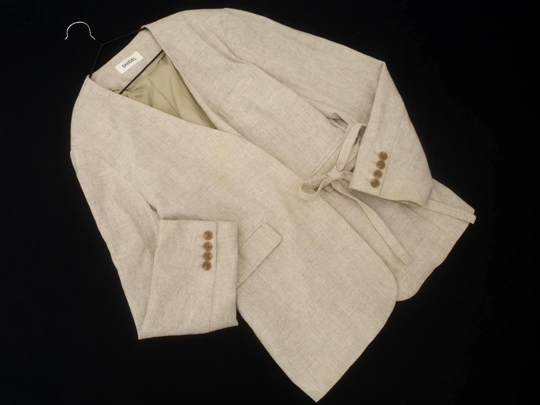 snidel スナイデル ウール混 カシュクール ノーカラー ジャケット size0/オートミール ◇■ ☆ fja7 レディース拍卖