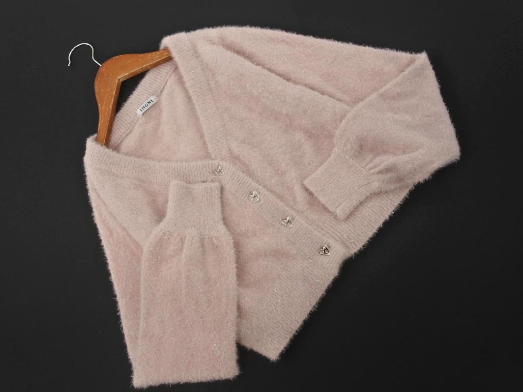 INGNI イング ハートボタン ニット カーディガン sizeM/ピンク ◇■ ☆ fja7 レディース拍卖