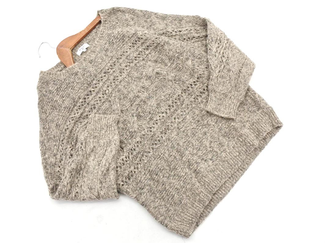 NATURAL BEAUTY BASIC ナチュラルビューティーベーシック ウール混 ドルマン ニット セーター sizeM/グレー ◇■ ☆ fja8 レディース拍卖