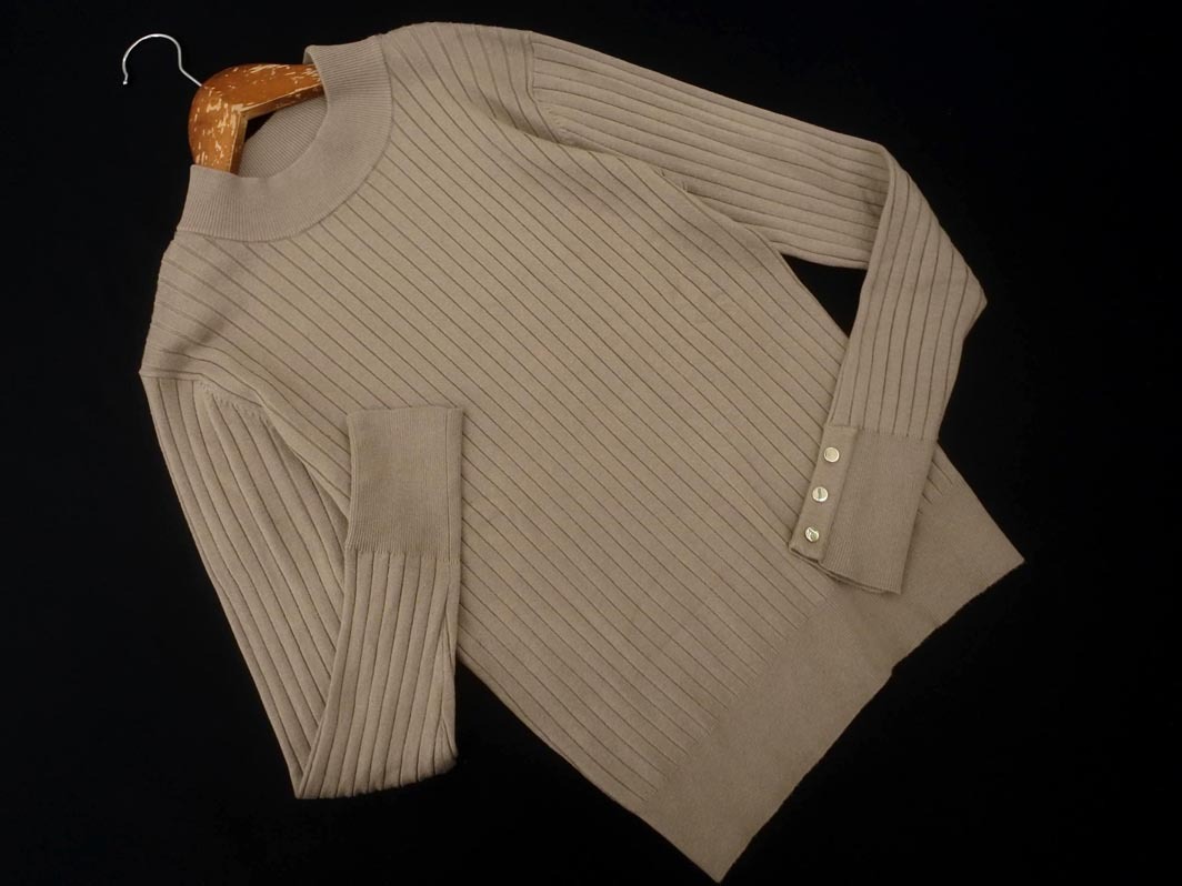 AG by aquagirl エージーバイアクアガール モックネック リブ ニット セーター sizeM/グレージュ ◇■ ☆ fja9 レディース拍卖