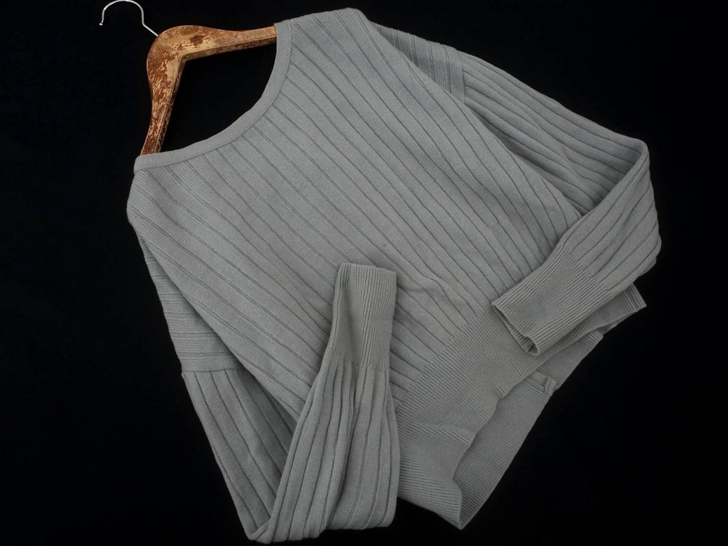 Rouge vif ルージュヴィフ アバハウス ウール100% 2WAY ニット セーター グレー ◇■ ☆ fja9 レディース拍卖