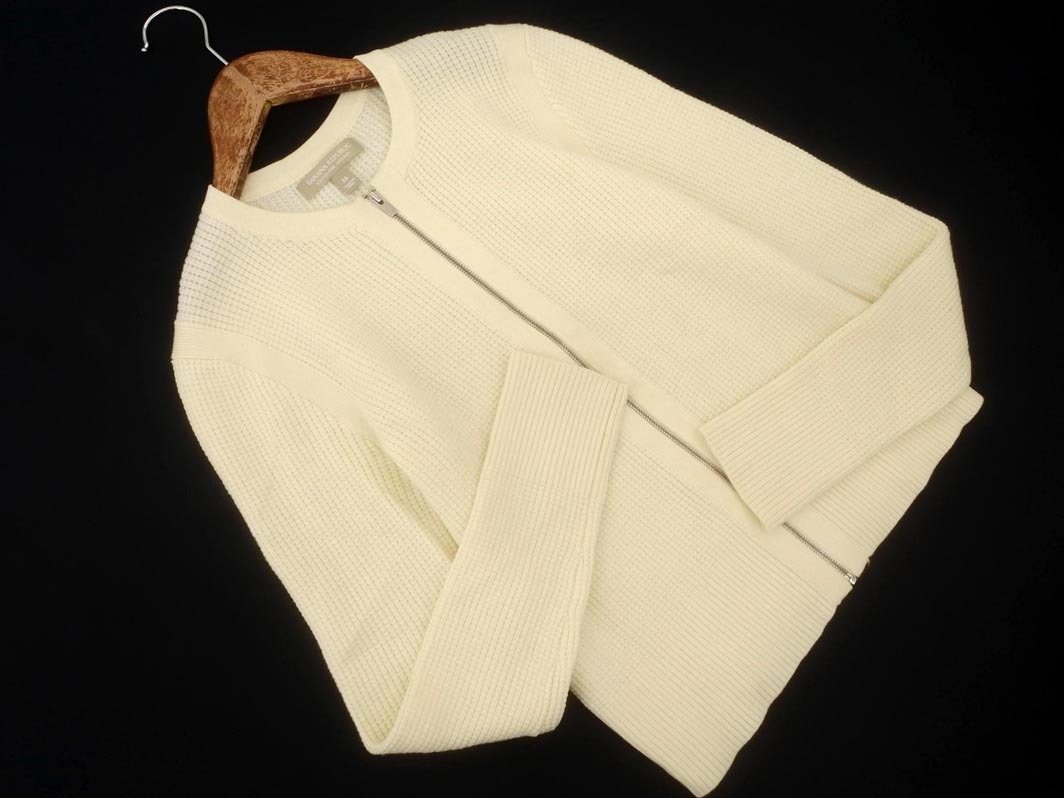 BANANA REPUBLIC バナナリパブリック ウール100% ジップアップ カーディガン sizeM/アイボリー ◇■ ☆ fja9 レディース拍卖