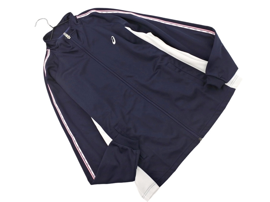 新品 ASICS アシックス トラック ジャケット sizeXL/紺x白 ◇■ ☆ fjb4 レディース拍卖