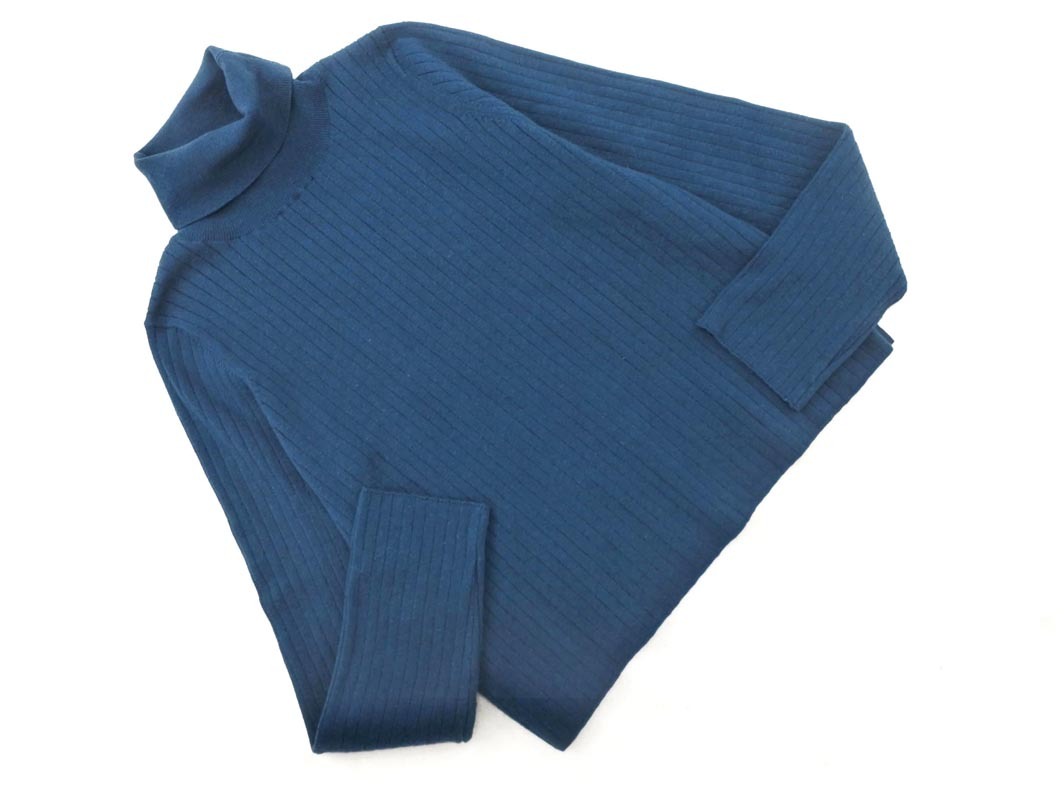 Mila Owen ミラオーウェン ウール混 リブ タートルネック ニット セーター size0/ブルーグリーン ◇■ ☆ fjb5 レディース拍卖